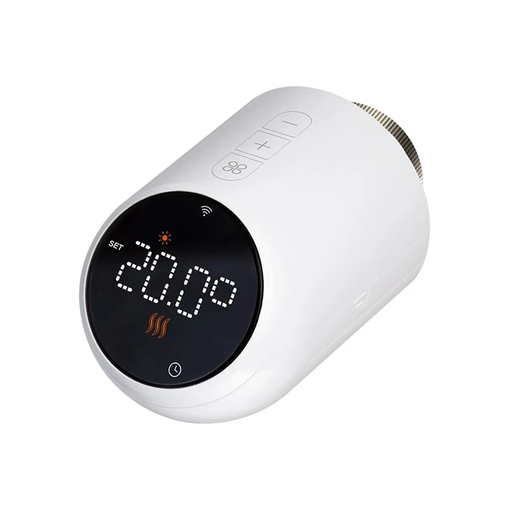 Black Round Screen Wifi Radiator Control Actuator TRV-705WF